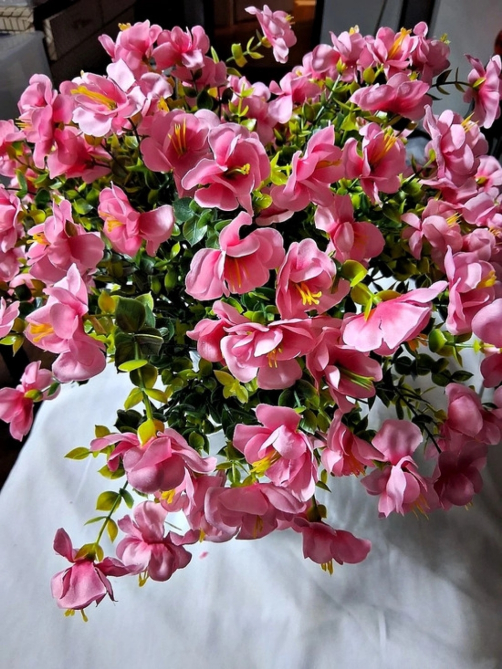 Pink & Green Faux Floral Arrangement